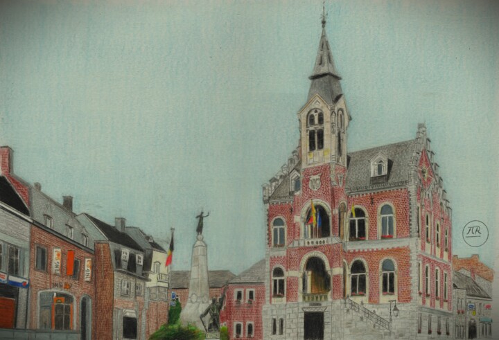 Hôtel de ville de Rochefort Drawing, 11x15.8 in