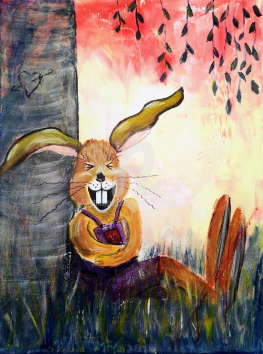 Siesta-Hase 60x80 J2023 von Schlapper Cäcilia 绘画, 31.5x23.6 in