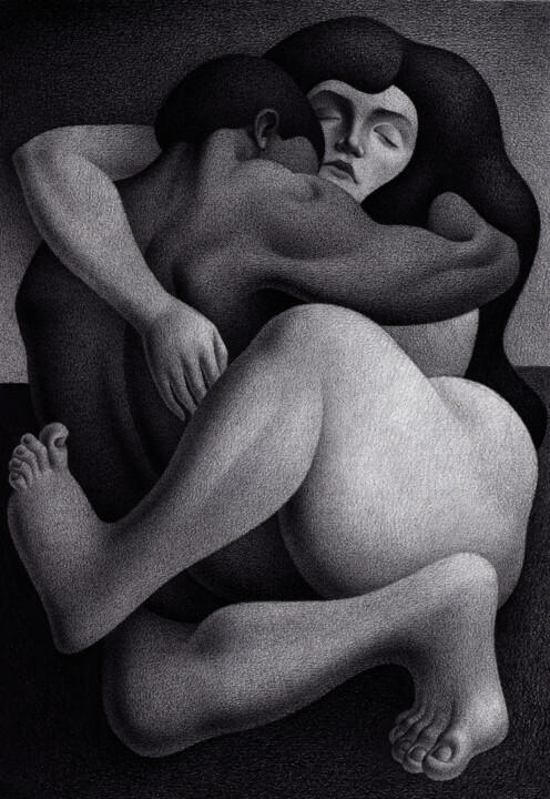 LOS AMANTES Disegno, 13,8x9,8 in