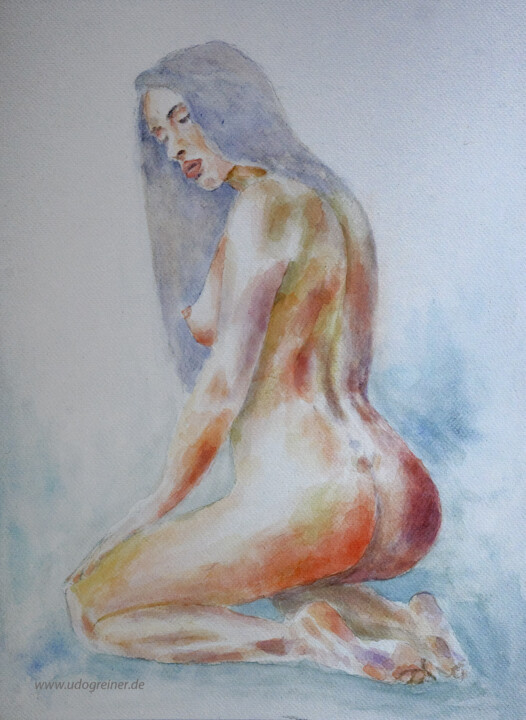 Akt Aq 22/09 绘画, 17.7x13.4 in