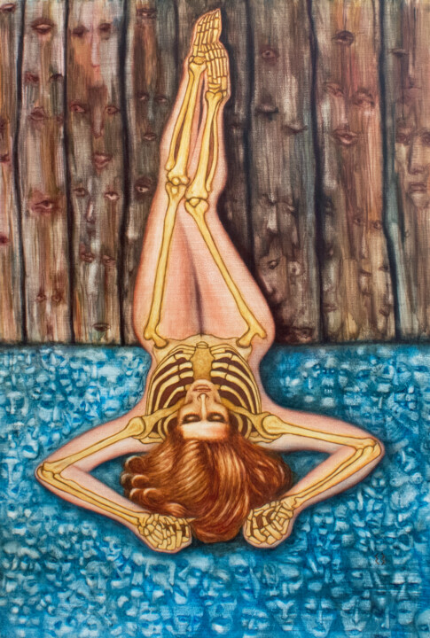 GOLDEN SKELETON 绘画, 35.4x23.6 in