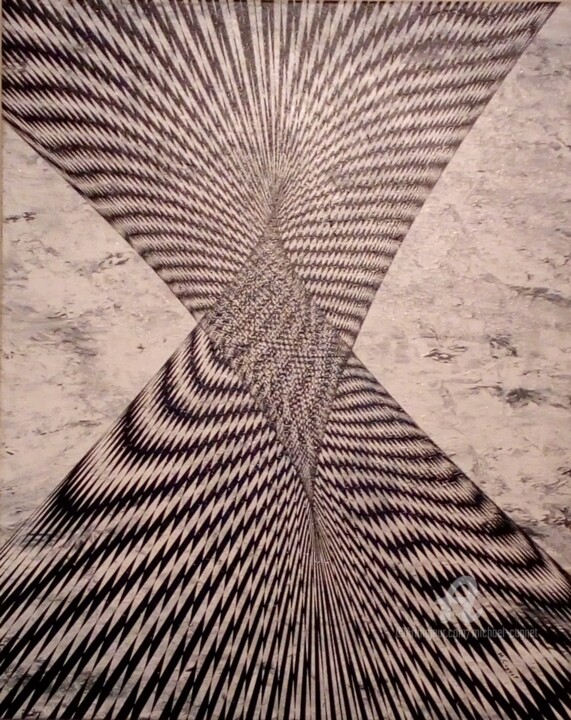 Painting titled "Eruption" by Michaël Cugnet, Original Artwork, Acrylic Mounted on Wood Stretcher frame