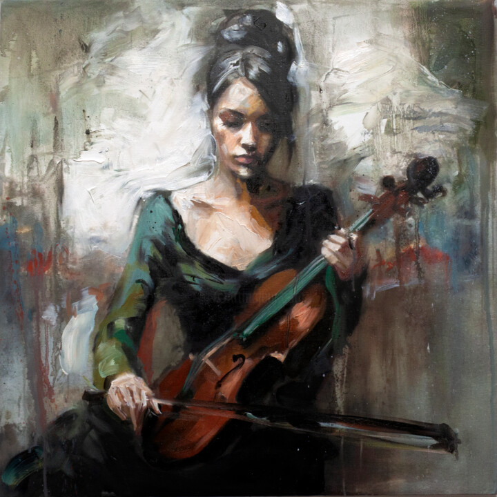Harmony in Green 绘画, 27.6x27.6 in
