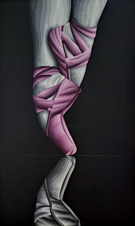 bailando sobre espejos 绘画, 31.5x19.7 in