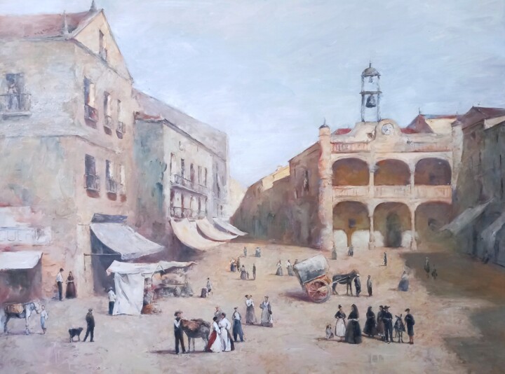 Hot day in Cuidad Rodrigo Painting, 59.1x78.7 in