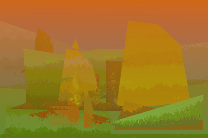 Sailboat Landscape Variant 数字艺术