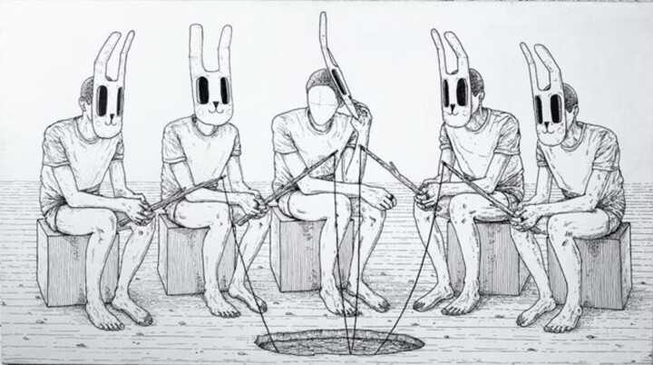 Revelation on a fishing trip 绘画, 19.7x35.4 in