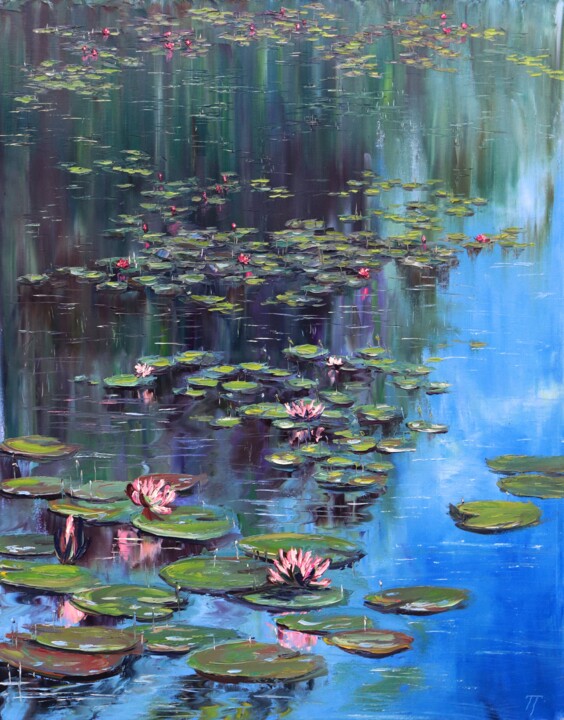 Water Lilies 绘画, 28x22 in