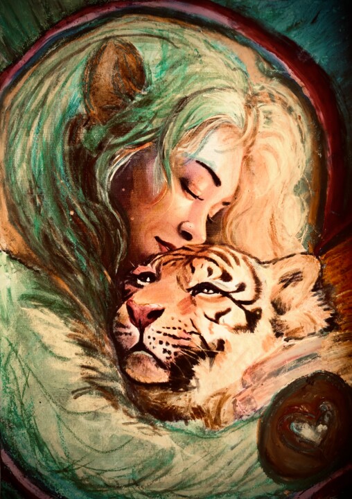 Drawing titled "Elfwyn & Aelinor (S…" by Martine Weber, Original Artwork, Pastel