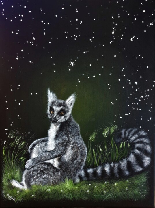 Réflexions de minuit 绘画, 15.8x11.8 in