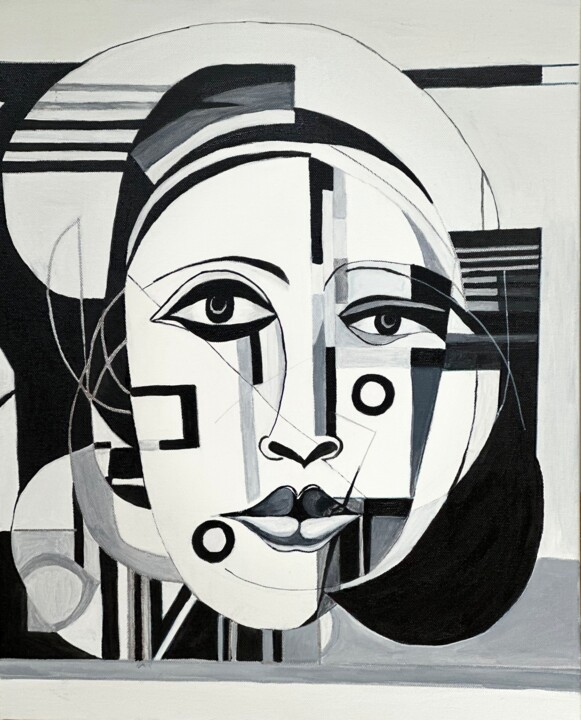 Facial Geometry 3 绘画, 19.7x15.8 in