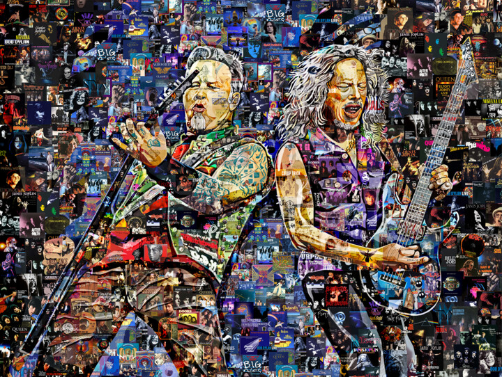 METALLICA. James Hetfield and Kirk Hammett 数字艺术, 24x30 in