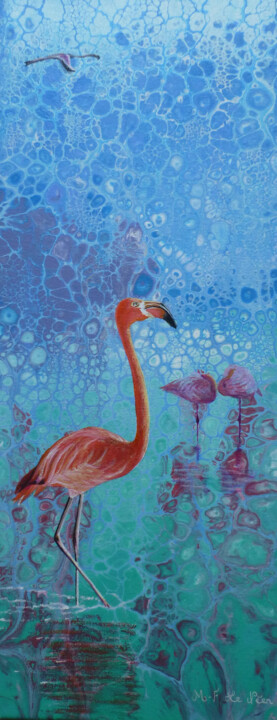 Flamands roses (2) 绘画, 19.7x7.9 in