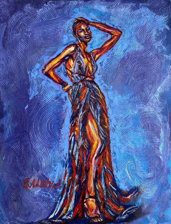 Супер модель африканская девушка Pittura, 29,5x23,6 in