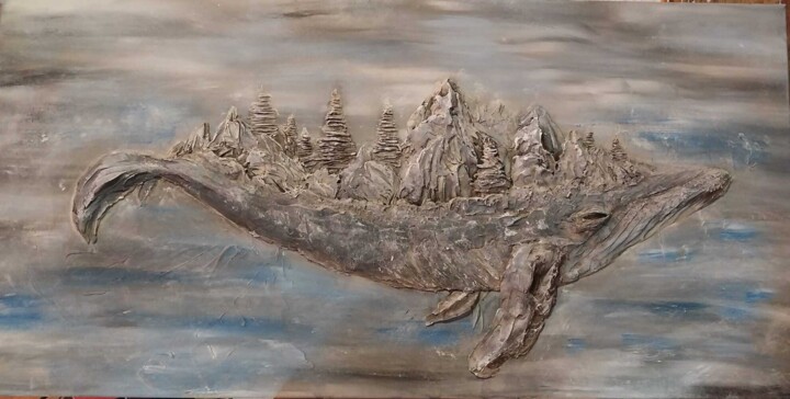 Sculpture intitulée "Baleine" par Olga Sarna, Œuvre d'art originale, Plâtre
