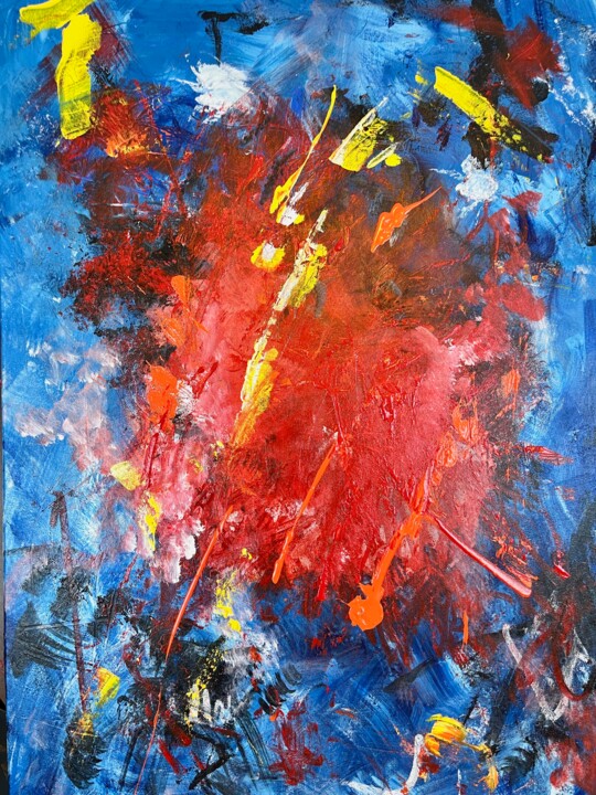 Painting titled ""Abstraction n. 12"" by Daniele Calvani, Original Artwork, Acrylic Mounted on Wood Stretcher frame
