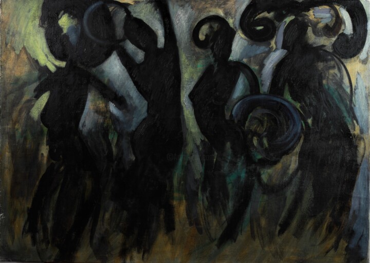 black dancers 绘画, 39.4x55.1 in