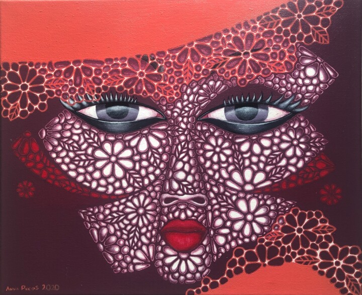 Dama w kapeluszu 绘画, 15x18.1 in