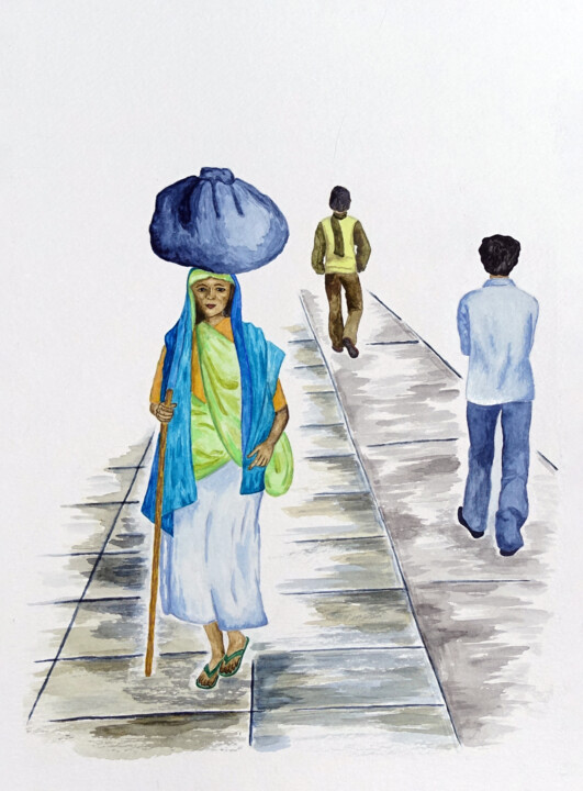 Following One's Own Path 绘画, 11.2x8.3 in