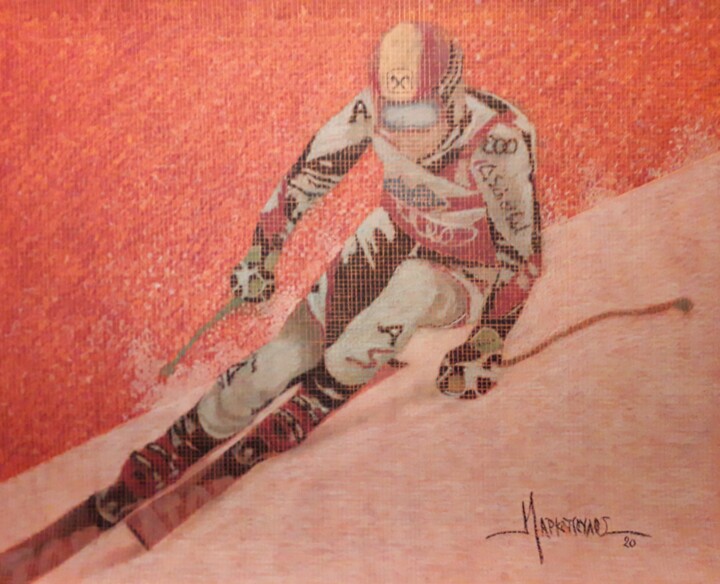SKIER 绘画, 19.7x24.4 in