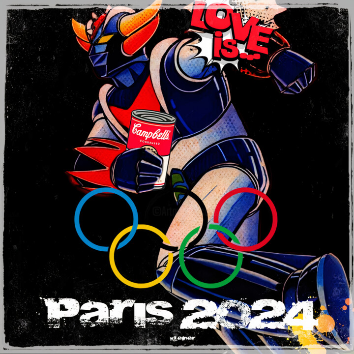 Goldorak JO Paris 2024 绘画, 15.8x15.8 in