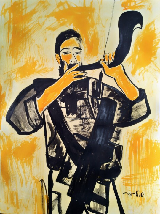 shofar in the war 图画, 29.1x21.7 in