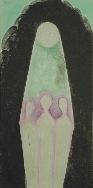Триптих об НЛО / UFO / ALIENS 绘画, 23.6x11.8 in