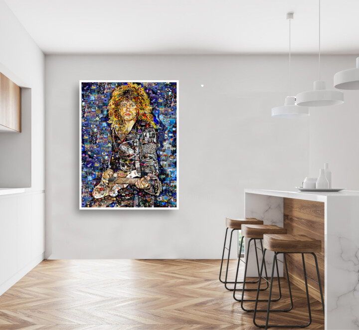 Art Collage Poster Print Bon Jovi, Arte digitale da Alex Loskutov