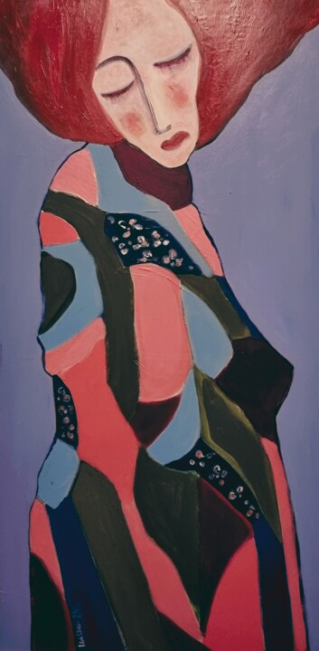 Lady Patchwork 绘画, 35.4x19.7 in