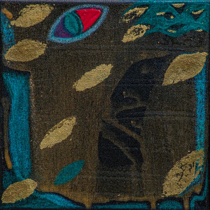 Лунный Дракон 绘画, 7.9x7.9 in