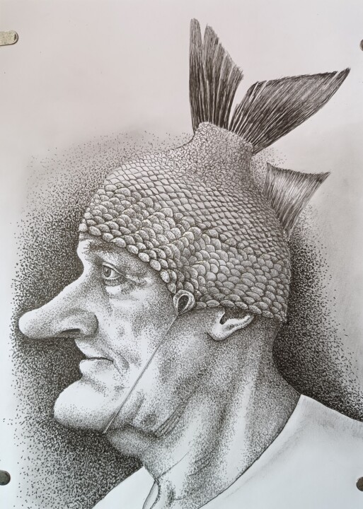 Fisherman 图画, 11.7x8.3 in