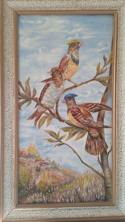 Los pájaros 绘画, 30.3x16.5 in