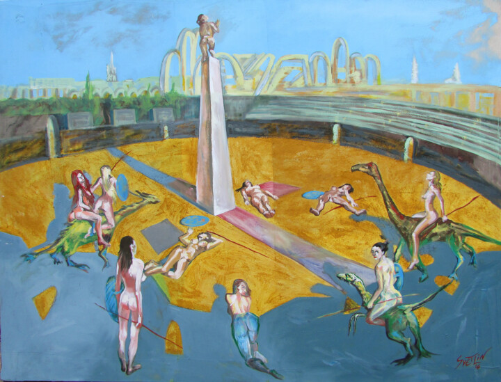 Misstress of the marble obelisk 绘画, 40.6x53.2 in