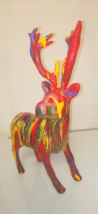 Le cerf © 雕塑, 23.6x10.8 in