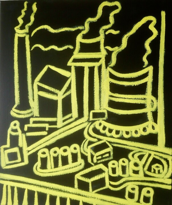 CENTRALE NUCLEAIRE 绘画, 21.7x18.1 in