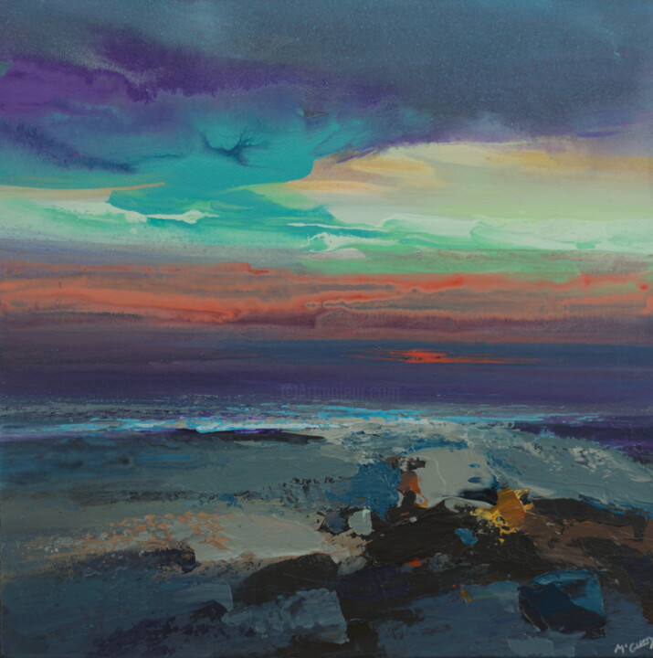 WINTRY DUSK, MONREITH Pittura, 19,9x19,9 in