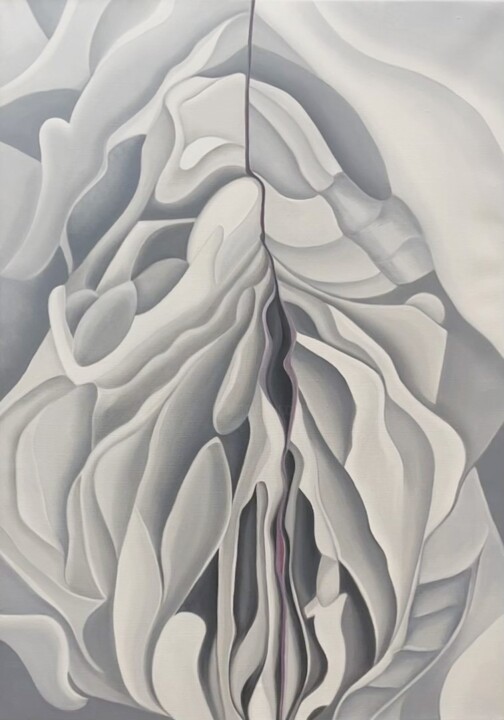 Painting titled "Abstraction 3" by Jchadima, Original Artwork, Oil Mounted on Wood Stretcher frame