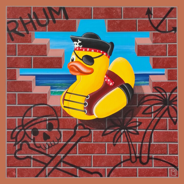 1970 Rubber duck 绘画, 23.6x23.6 in