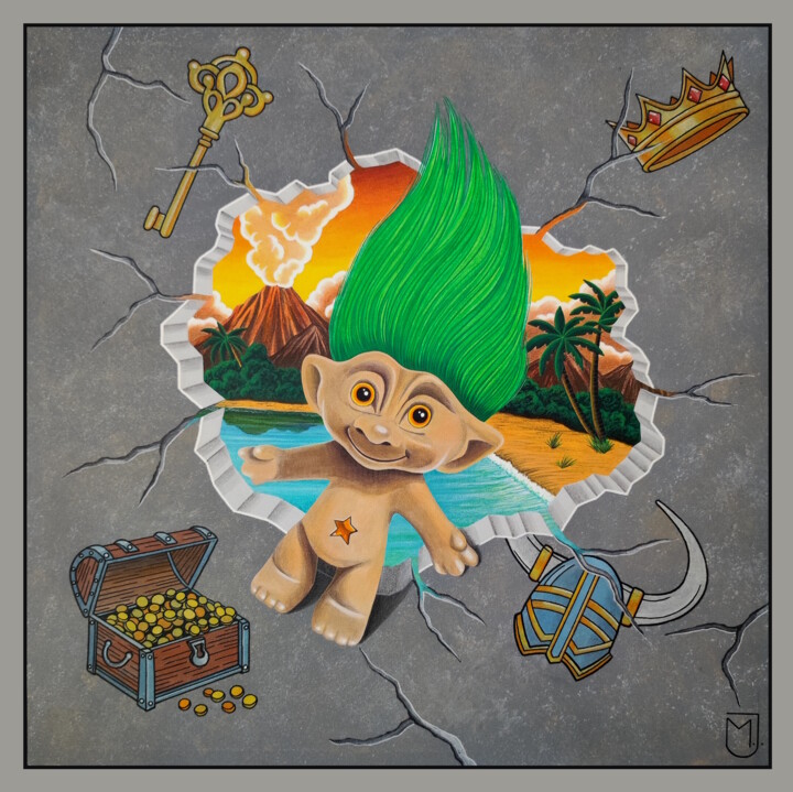 1990 Magic-Troll 绘画, 23.6x23.6 in