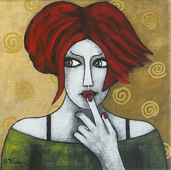 Peinture intitulée "Juliette" par Salette Viana, Œuvre d'art originale, Acrylique
