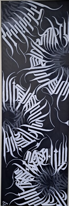 darkside calligrafitti 绘画, 47.2x15.8 in