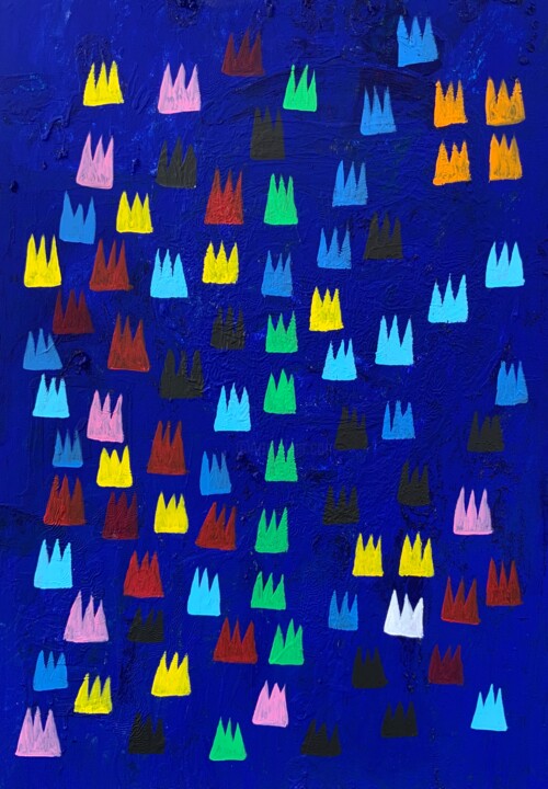 Painting titled "MULTICOLORED THREE-…" by Lautir, Original Artwork, Acrylic