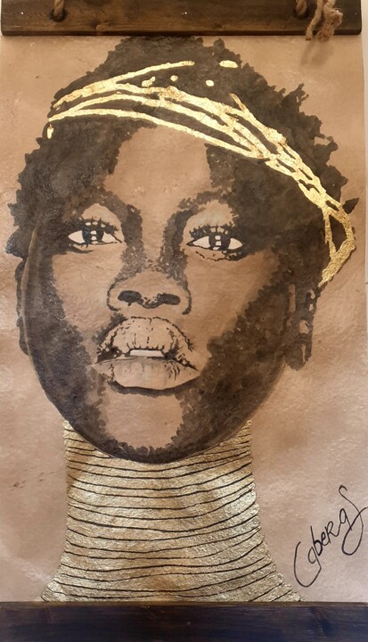 La femme girafe 绘画, 25.6x14.6 in