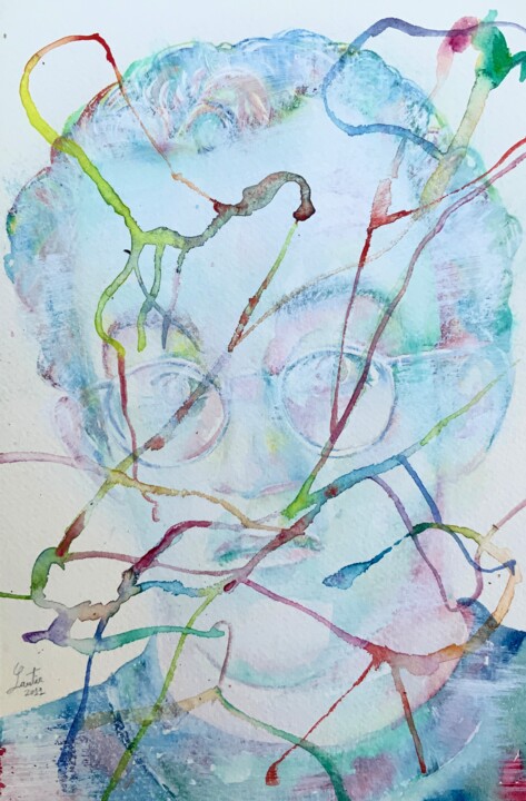 Peinture intitulée "KEITH HARING" par Lautir, Œuvre d'art originale, Aquarelle