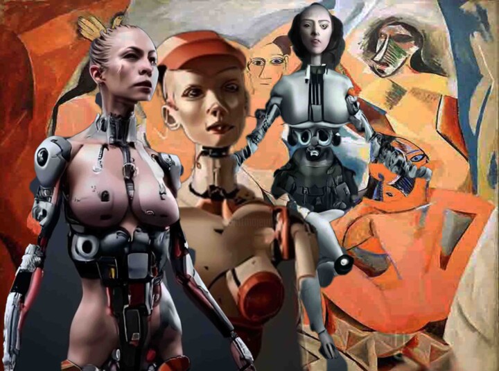 <les nouvelles Demoiselles d'Avignon 2024 数字艺术