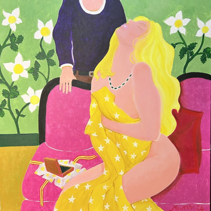 Cadeau d'anniversaire 绘画, 27.6x27.6 in