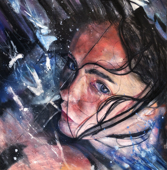 Painting titled "Draws" by Gianluca Fascetto, Original Artwork, Oil Mounted on Wood Panel