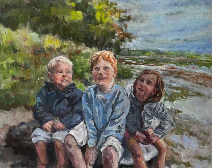 Les trois cousins 绘画, 9.5x11.8 in