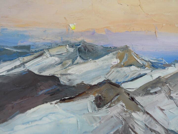 Winter mountains Alps 绘画, 9.8x13.8 in