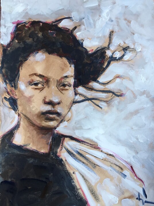 Winter Study 绘画, 16.5x11.7 in